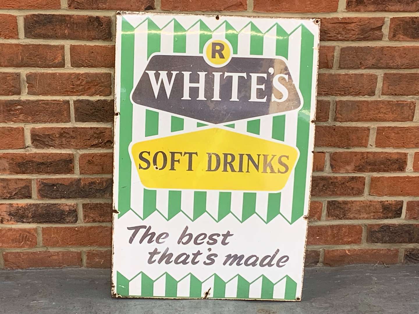 <p>R Whites Soft Drinks Enamel Sign</p>