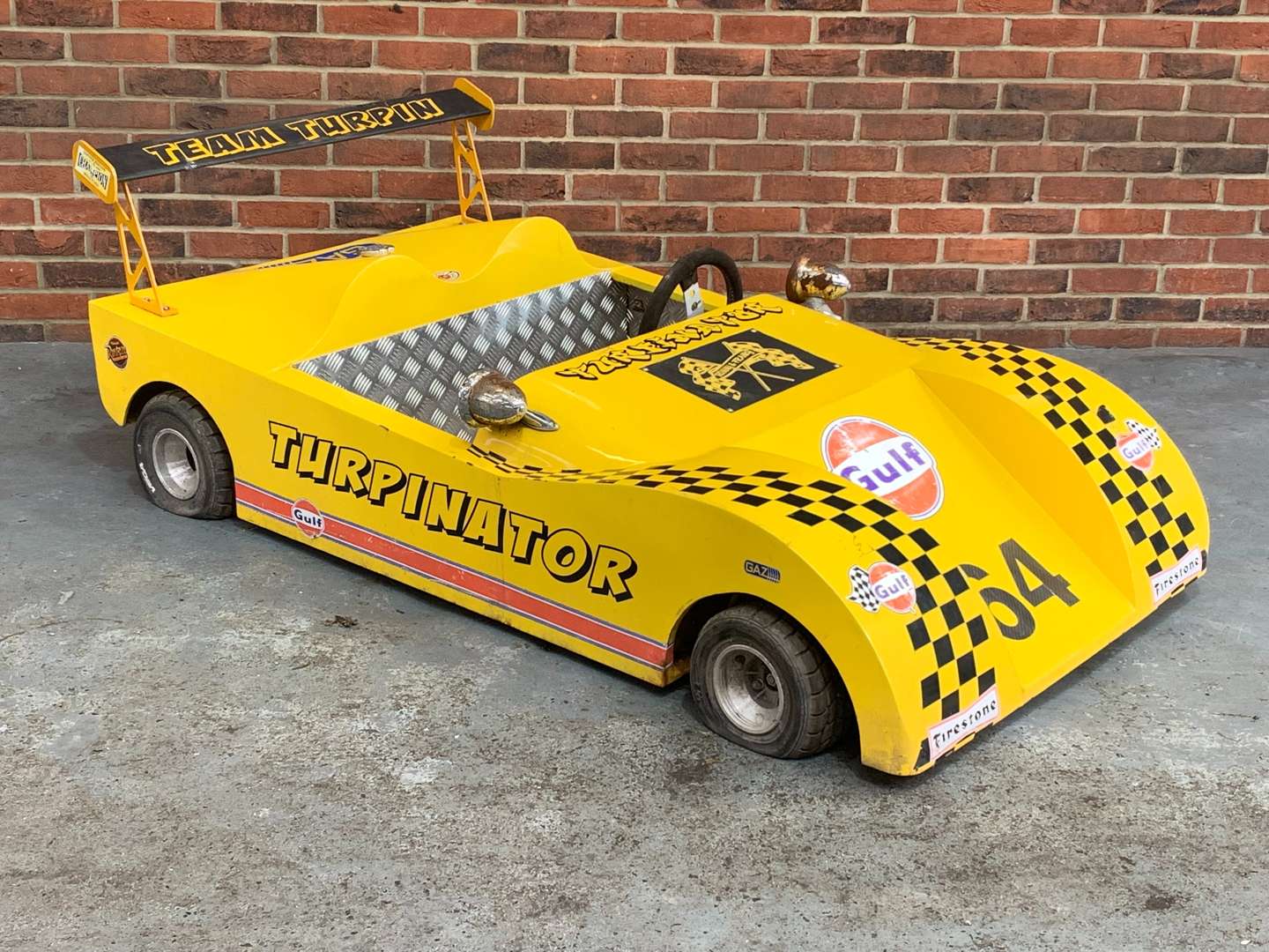 <p>Turpinator Metal Framed Childs Petrol Race Car (For Restoration)</p>