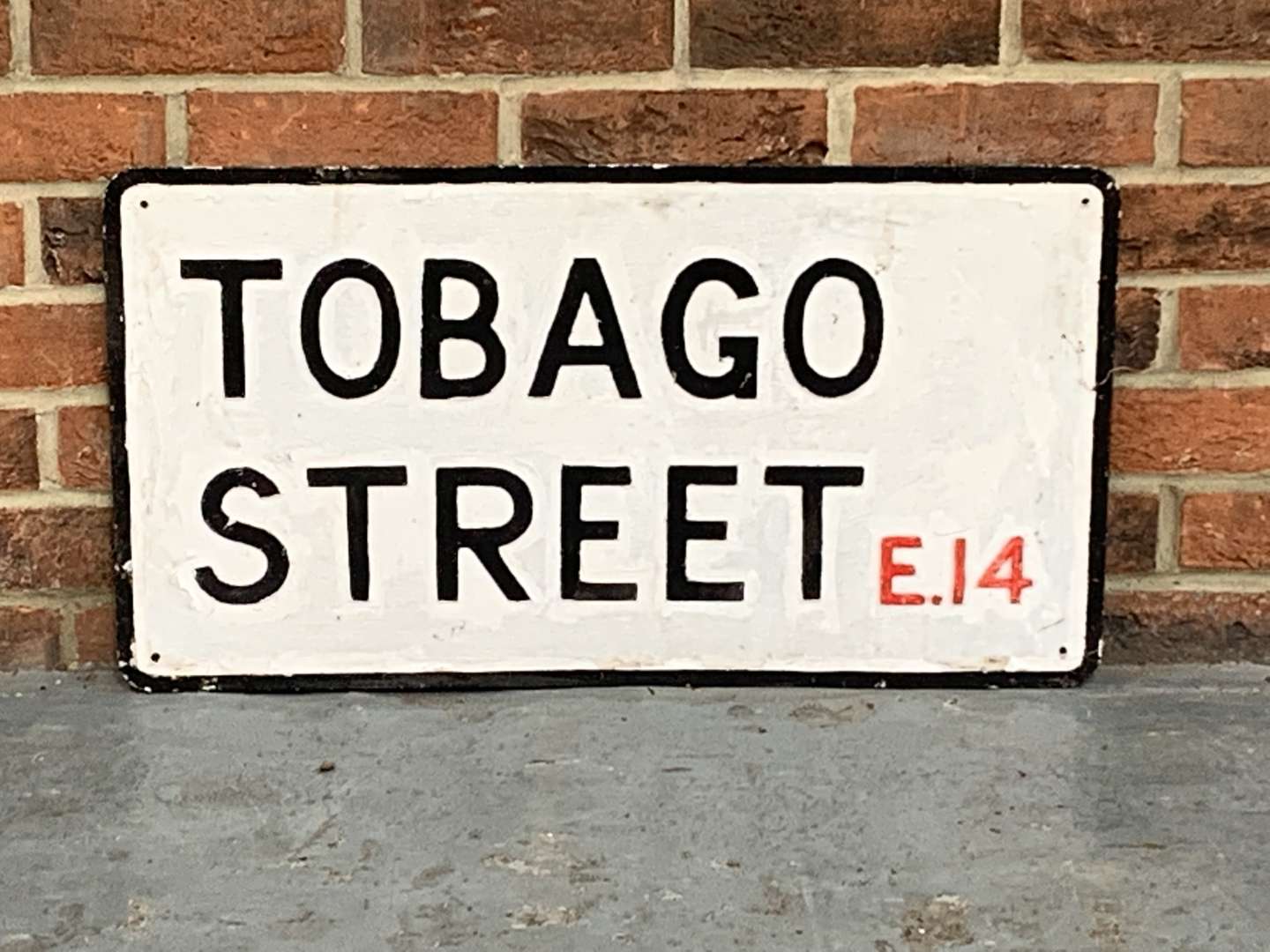 <p>Tobago Street E.14 Street Sign</p>
