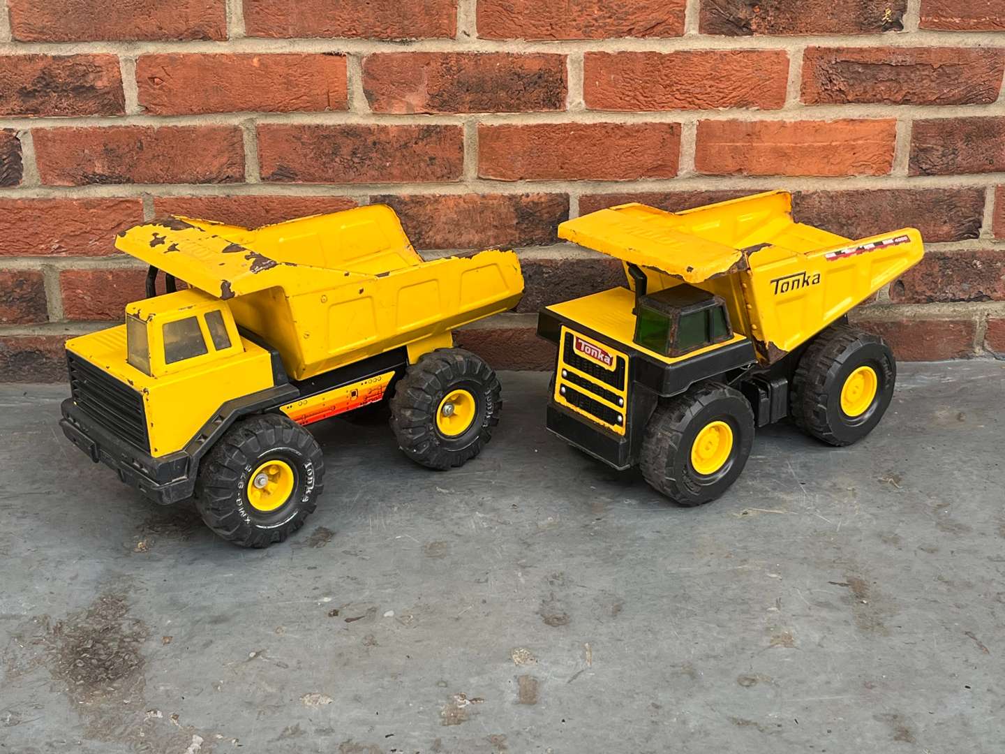<p>Two Tonka Tin Plate Toy Trucks</p>