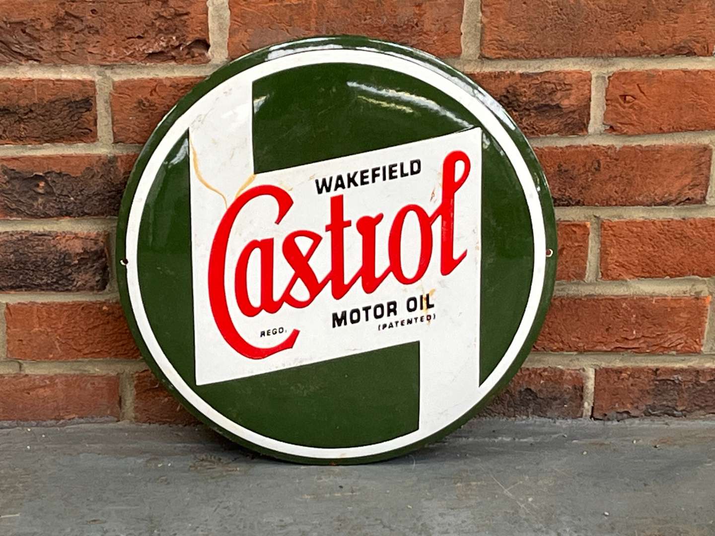 <p>Castrol Wakefield Convex Circular Sign</p>