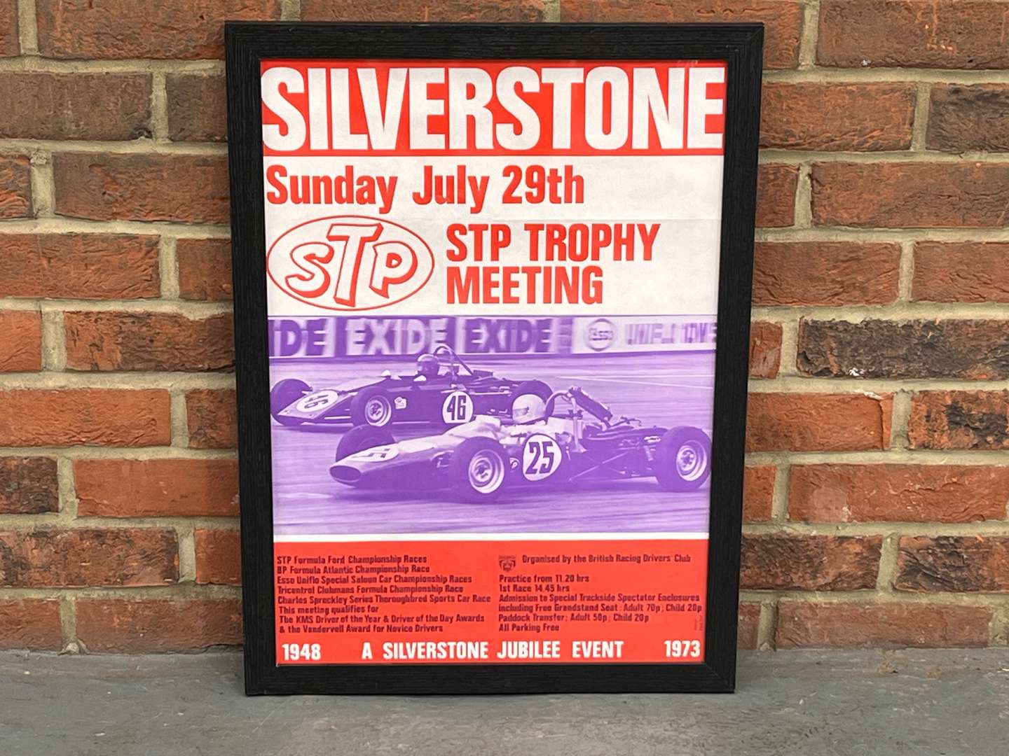 <p>1973 Silverstone Framed STP Trophy Meeting Race Poster</p>