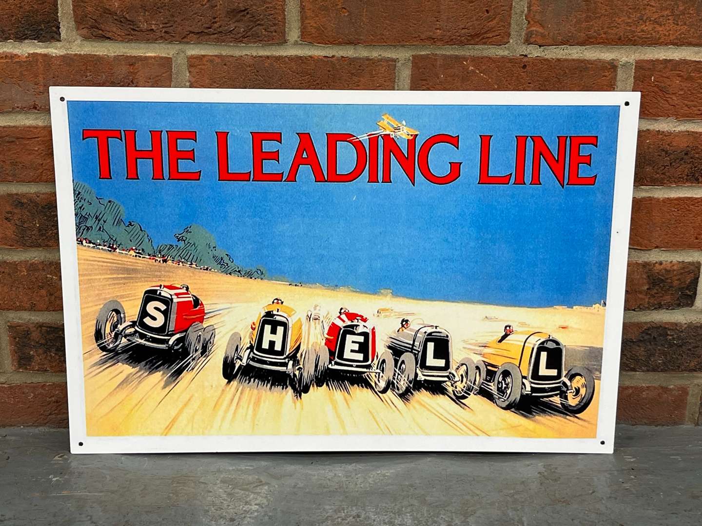 <p>Shell The Leading Line Metal Sign</p>