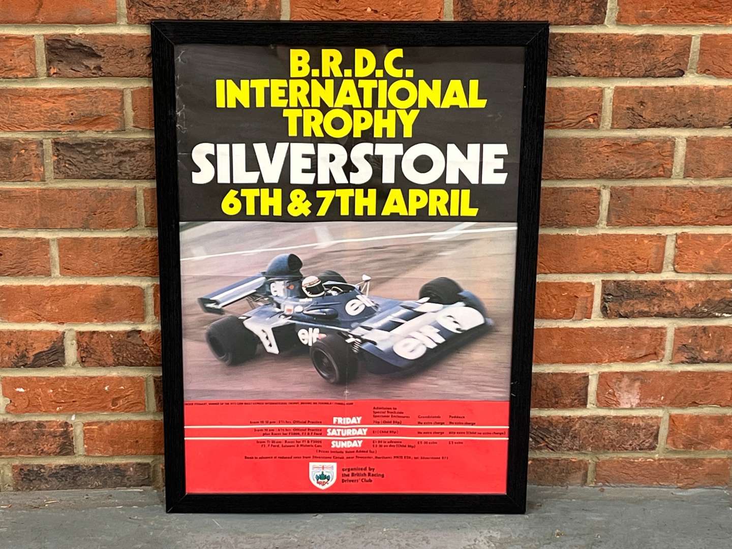 <p>Silverstone Framed B.R.D.C International Trophy Race Poster</p>