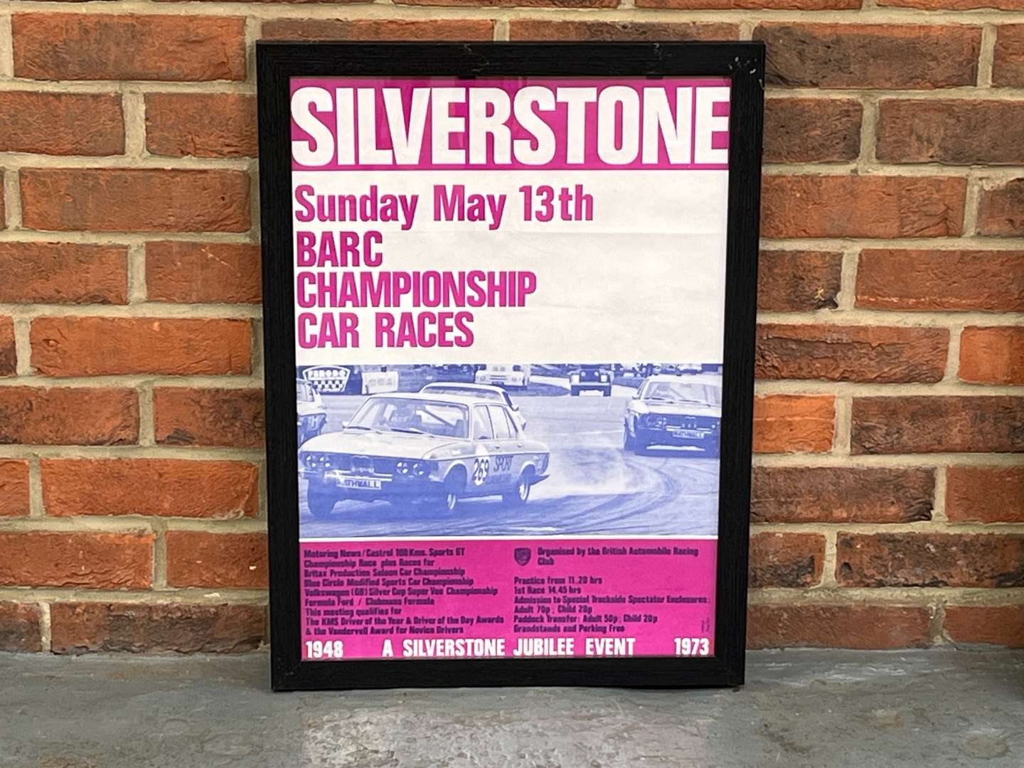 <p>1973 Silverstone Framed BARC Championship Car Races Poster</p>