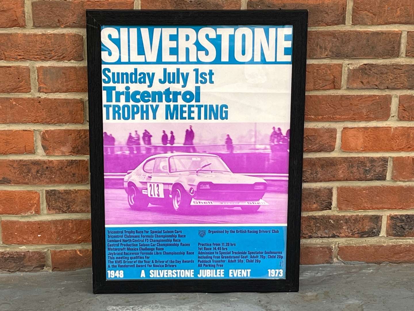<p>1973 Silverstone Framed Tricentrol Trophy Meeting Race Poster</p>