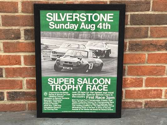 Super Saloon Racing Silverstone Framed 1973 Super Saloon Trophy Race Poster | 24th & 25th ...