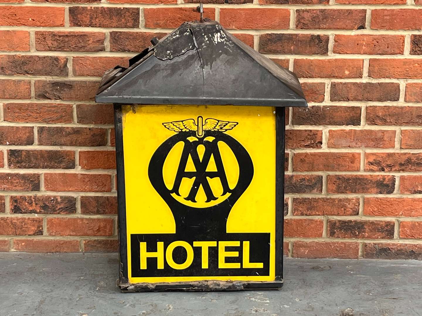 <p>AA Hotel Plastic Framed Hanging Sign a/f</p>