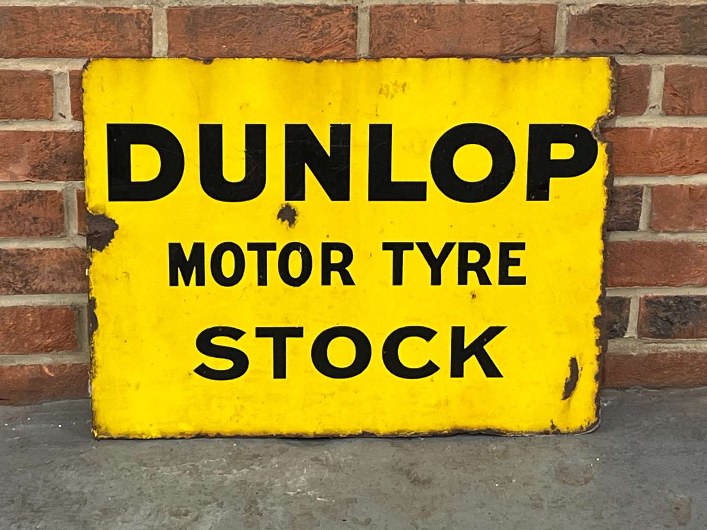 <p>Dunlop Motor Tyre Stock Enamel Sign&nbsp;</p>