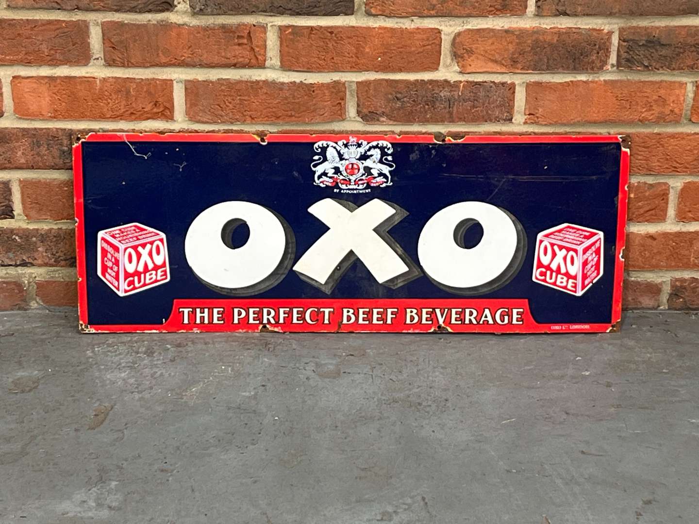 <p>OXO The Perfect Beef Beverage Enamel Sign</p>