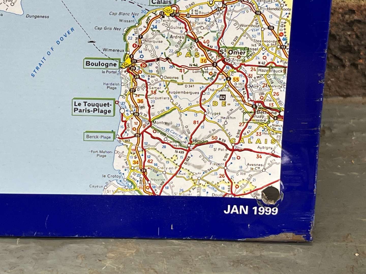 <p>1999 Tin Michelin Map Sign</p>