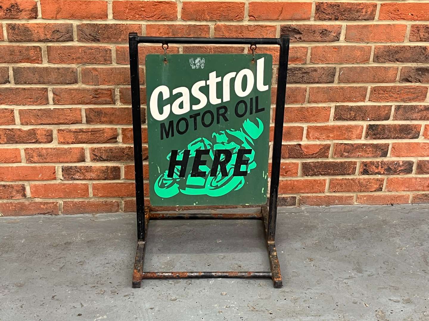 <p>Castrol Motor Oil Made Swinging Sign</p>