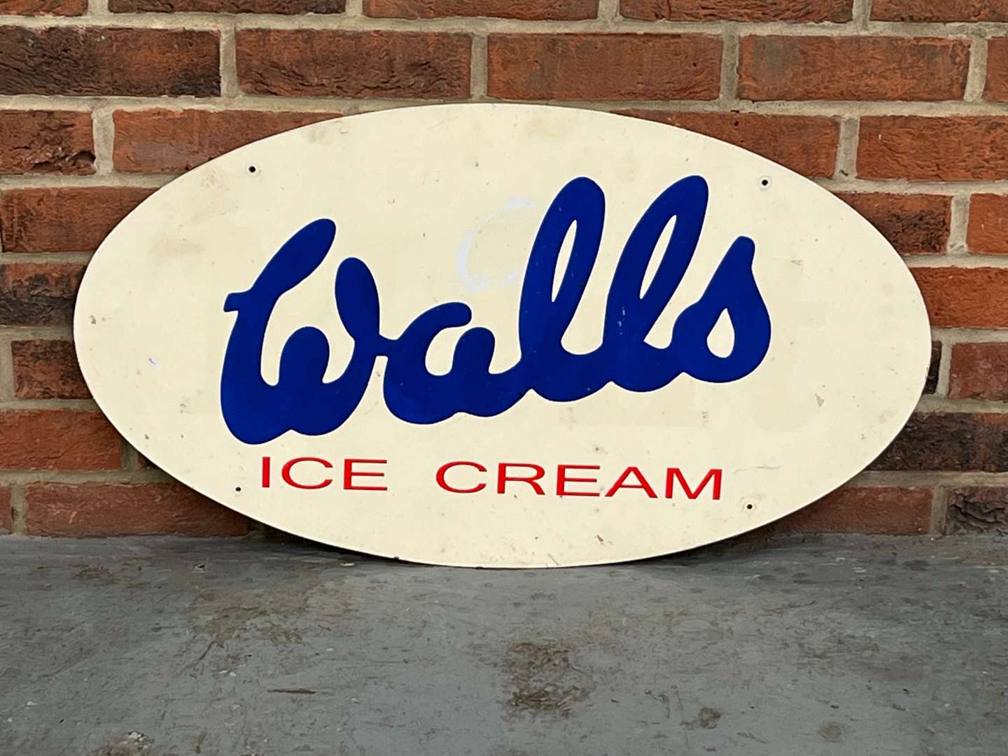 <p>Walls Ice Cream Oval Aluminium Sign</p>