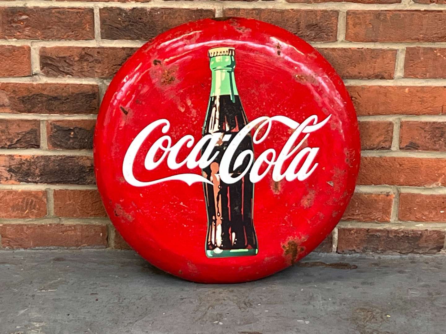 <p>Coca Cola Metal Button Sign</p>