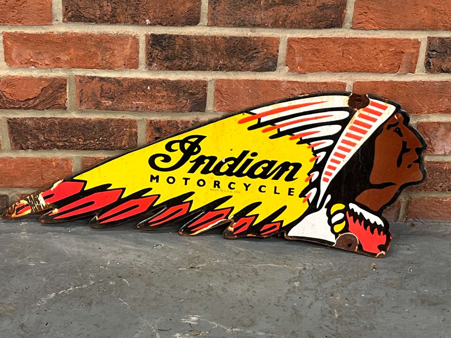 <p>Indian Motorcycles Enamel Sign</p>