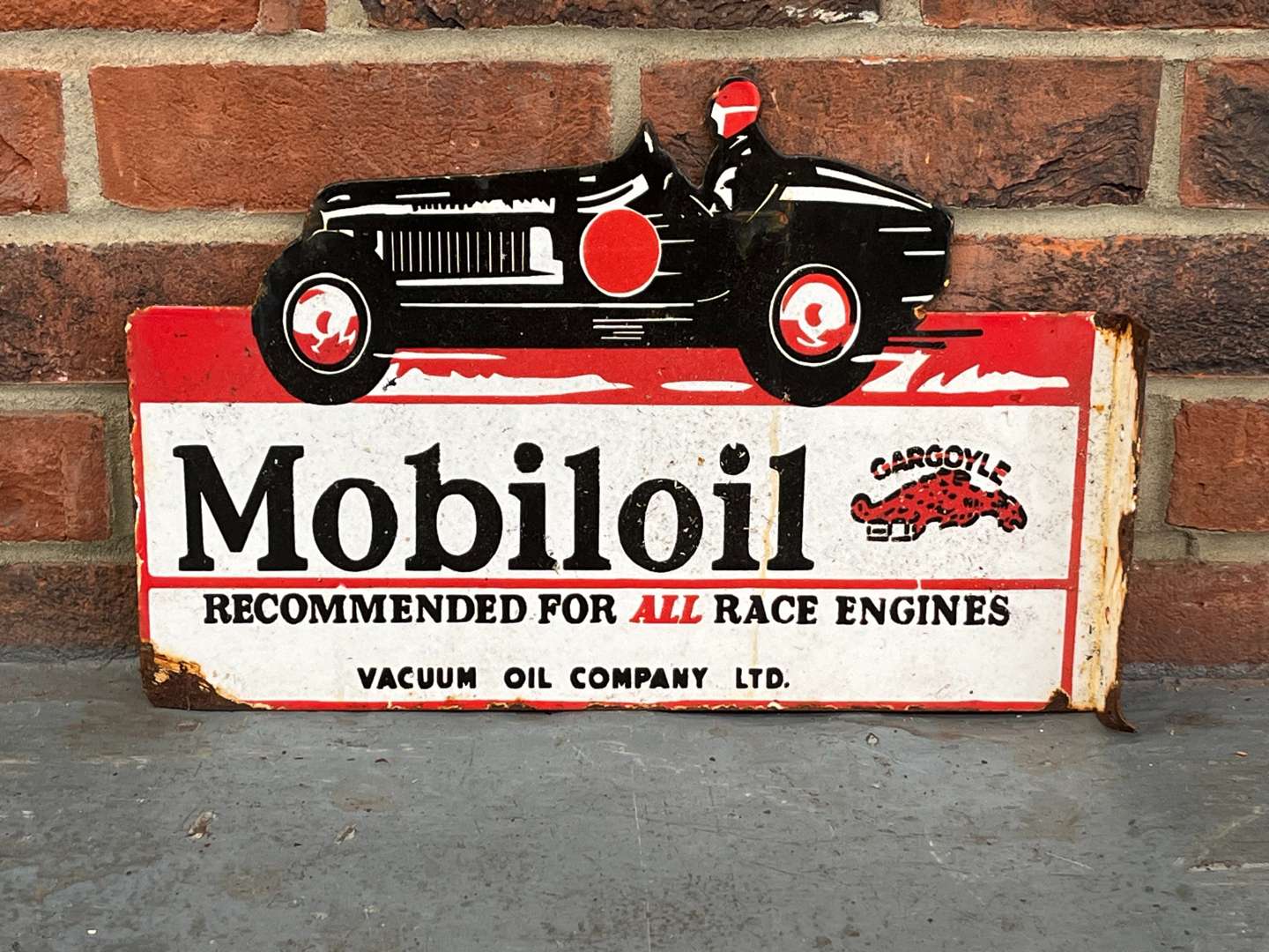 <p>Mobiloil Race Engines Flange Sign</p>