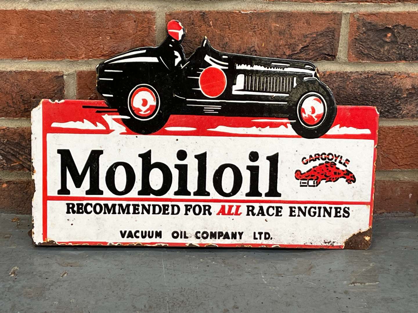 <p>Mobiloil Race Engines Flange Sign</p>