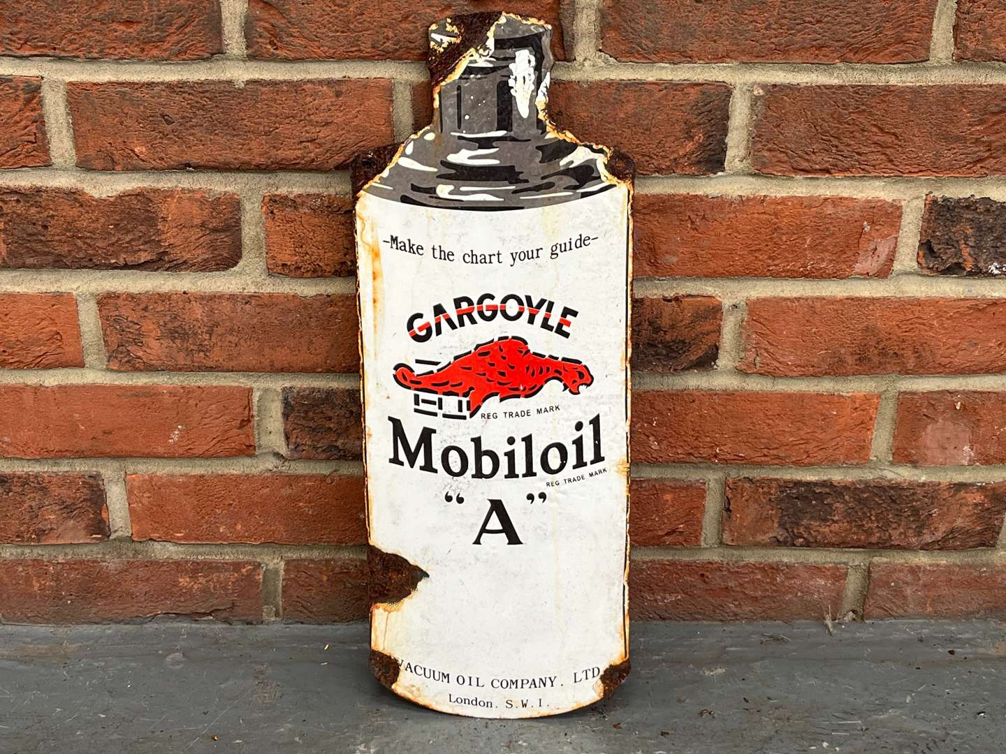 <p>Gargoyle Mobiloil "A" Can Enamel Sign</p>