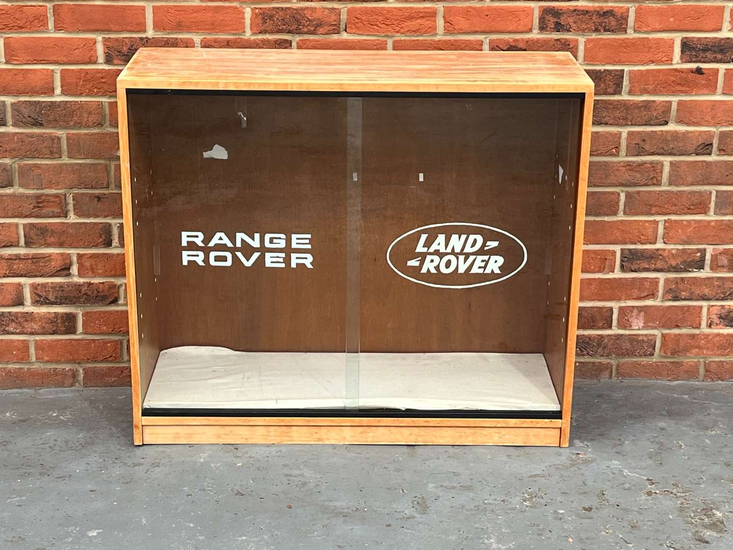 <p>Land Rover Painted Glass Fronted Display Cabinet</p>