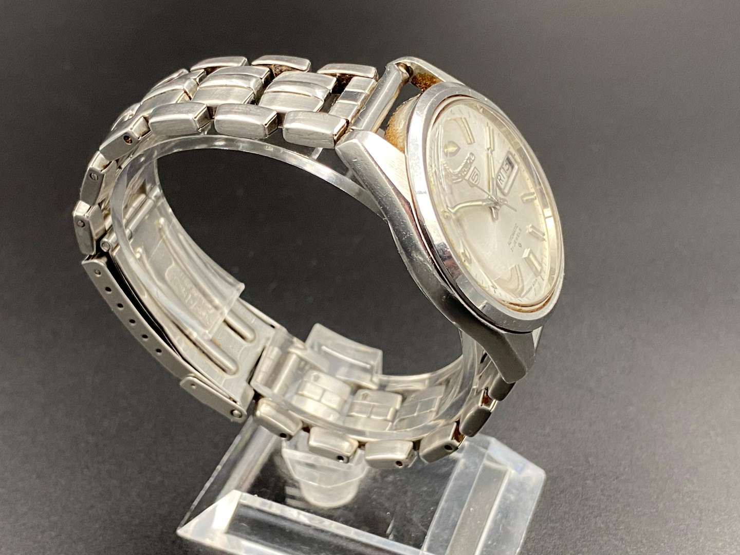 <p>SEIKO, “5”, stainless steel, automatic, centre seconds, calendar wristwatch</p>