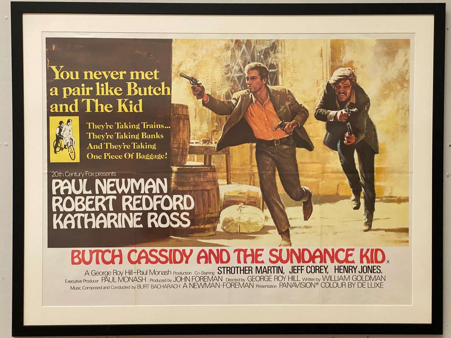<p>“BUTCH CASSIDY AND THE SUNDANCE KID” framed original film poster</p>
