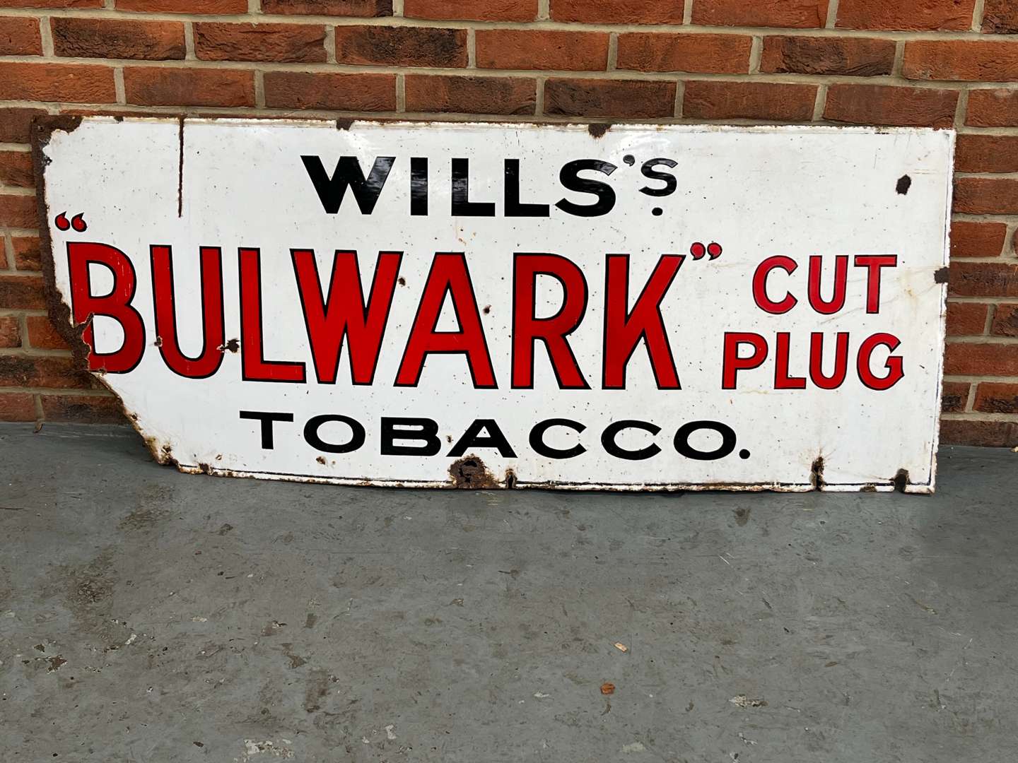 <p>Wills Bulwark Cut Plug Tobacco Enamel Sign</p>