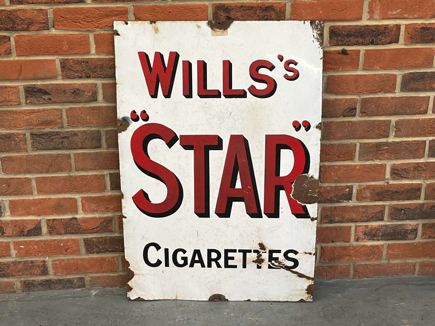 <p>Wills Star Cigarettes Enamel Sign</p>