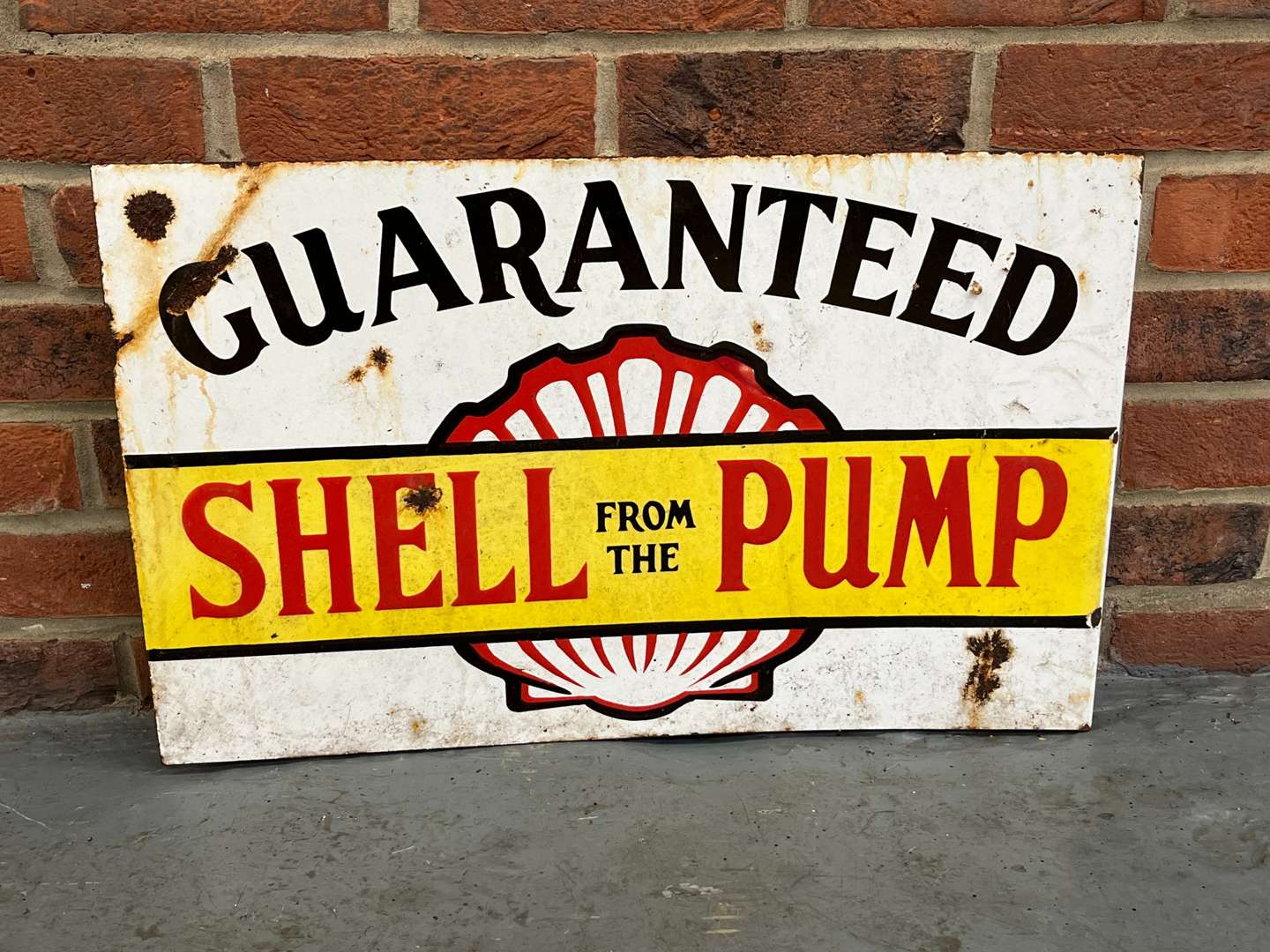 <p>Shell From The Pump Guaranteed Flange Sign</p>