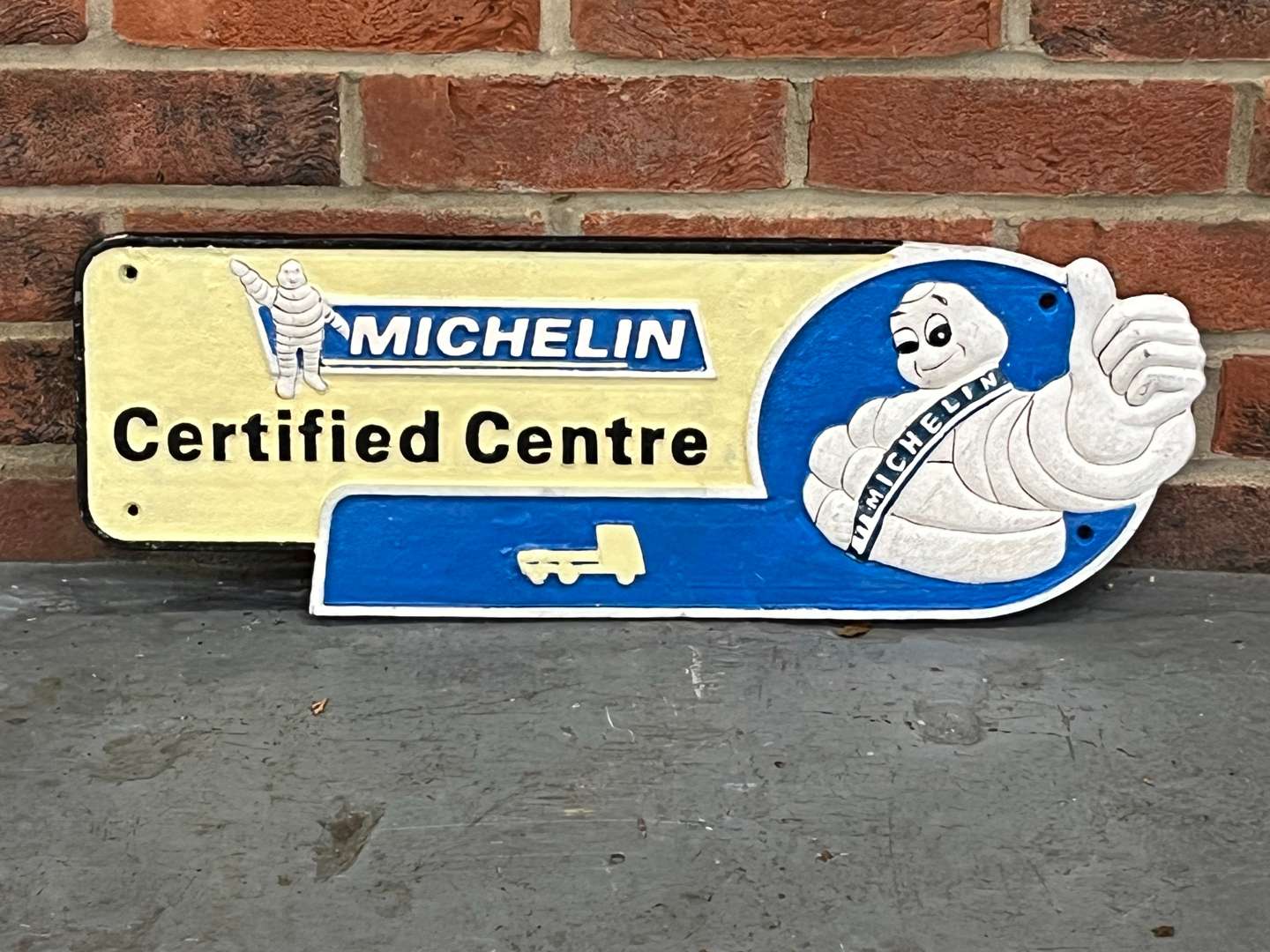 <p>Michelin Certified Centre Cast Iron Sign</p>