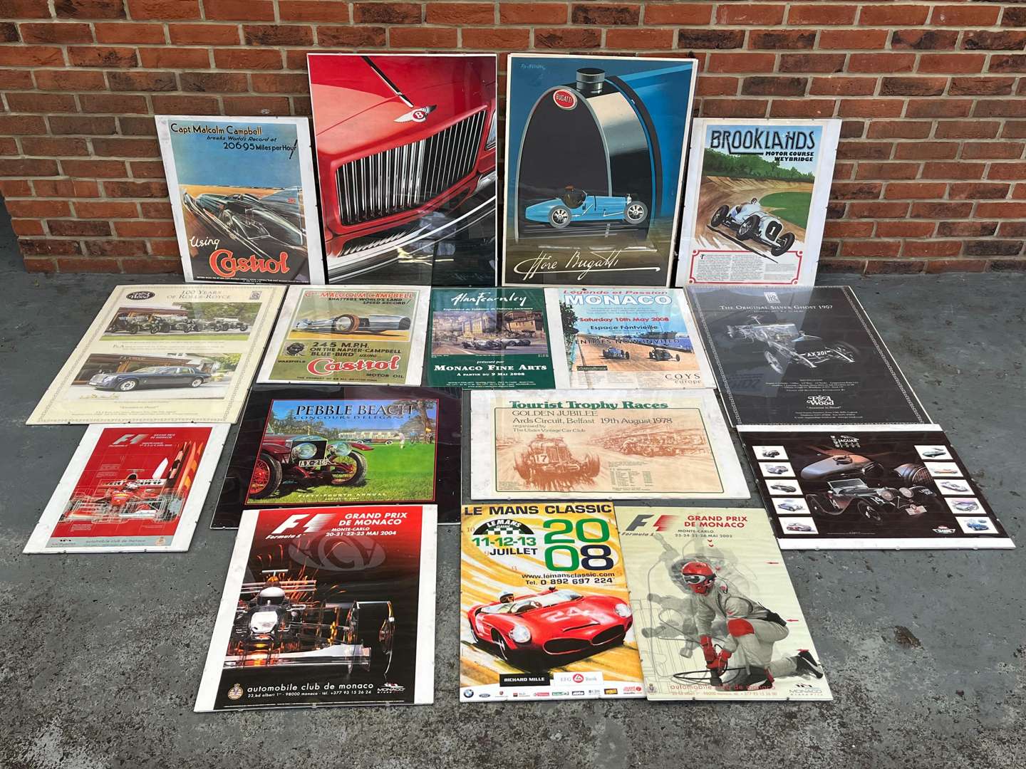 <p>Sixteen Reproduction Racing Posters</p>