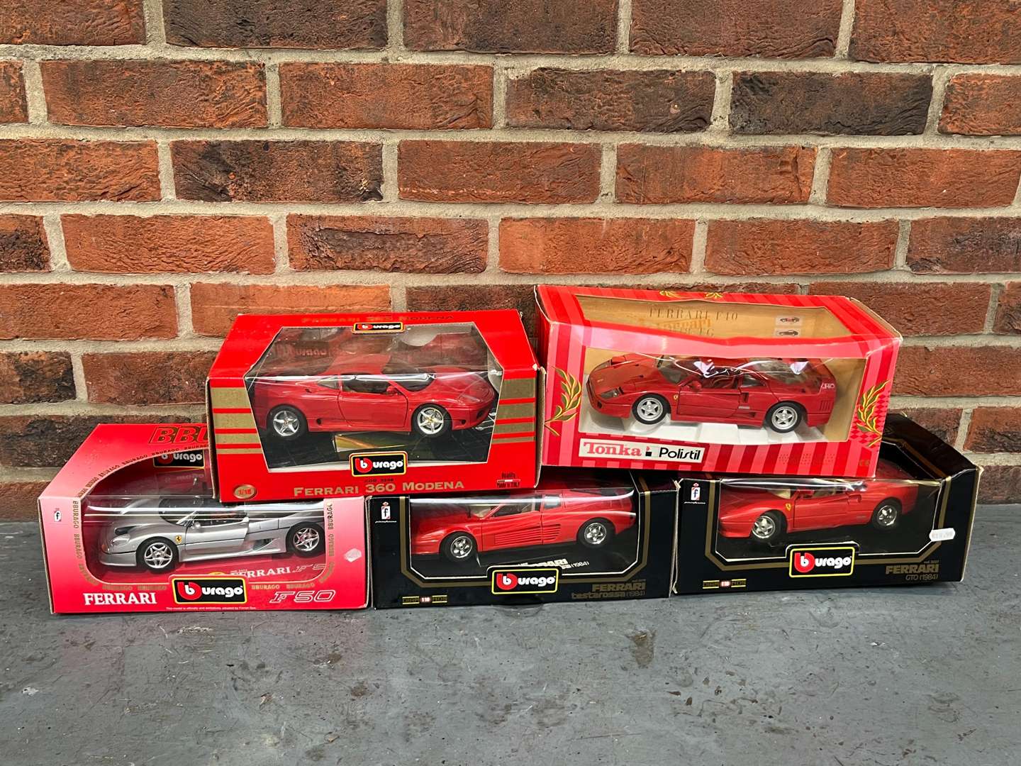 <p>Five Boxed Ferrari Burago Model Cars</p>