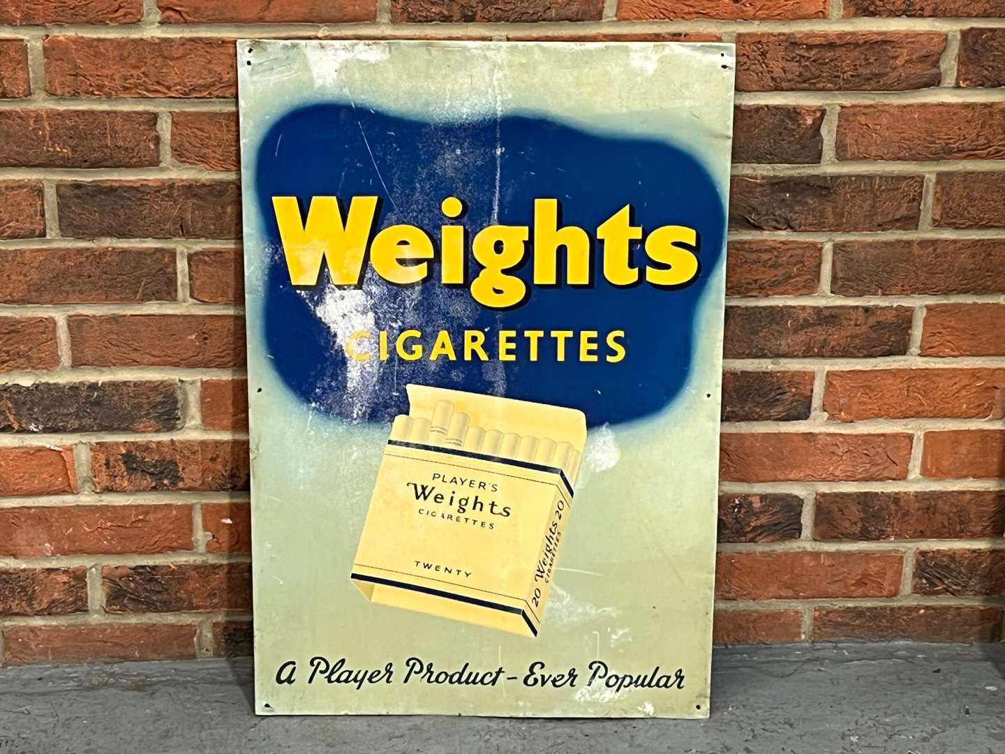 <p>Weights Cigarettes Aluminium Sign</p>