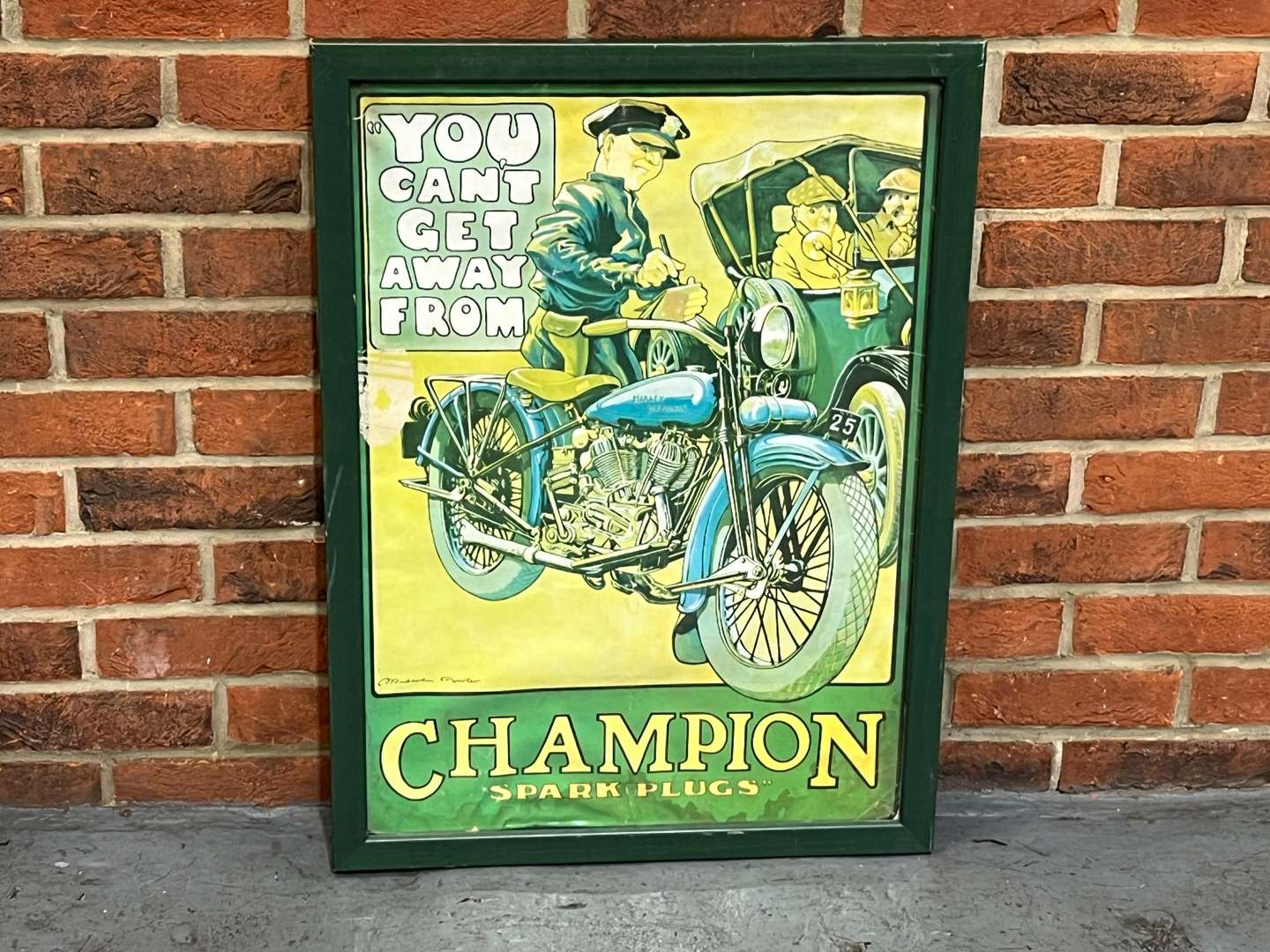 <p>You Cant Get Away From Champion Spark Plugs Framed Poster</p>