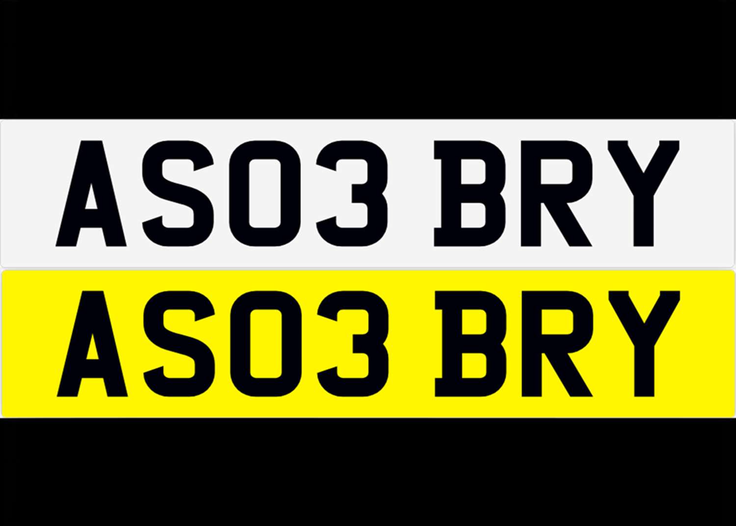 <p>&nbsp; AS03 BRY Registration Number</p>