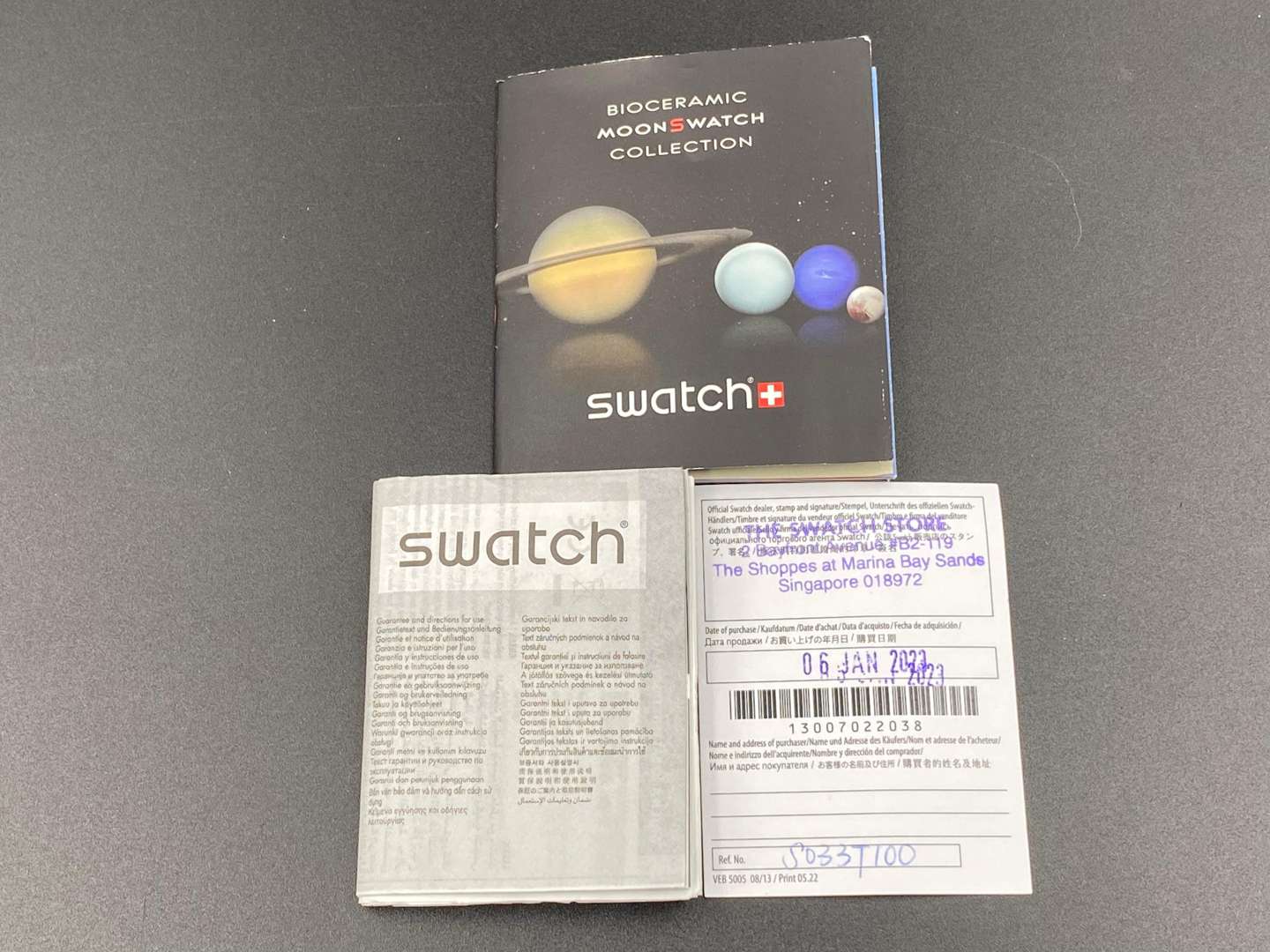 <p>SWATCH Moonswatch “Mission to Saturn" &nbsp;bioceramic two button quartz chronograph</p>