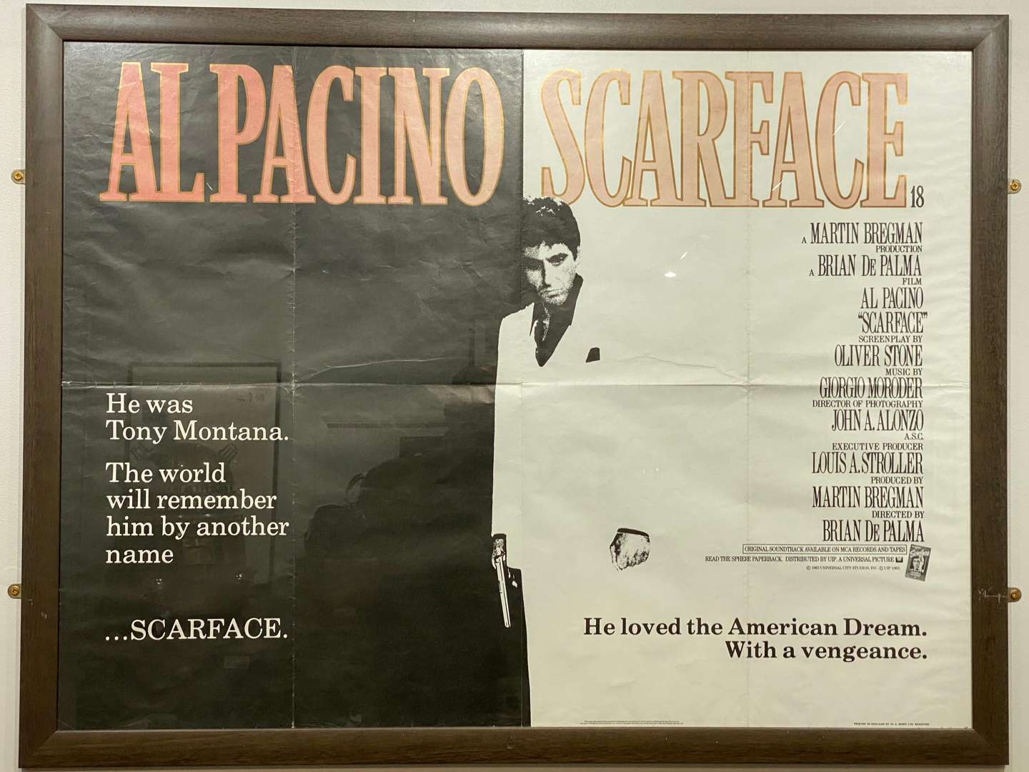 <p>Al Pacino Scarface film poster</p>