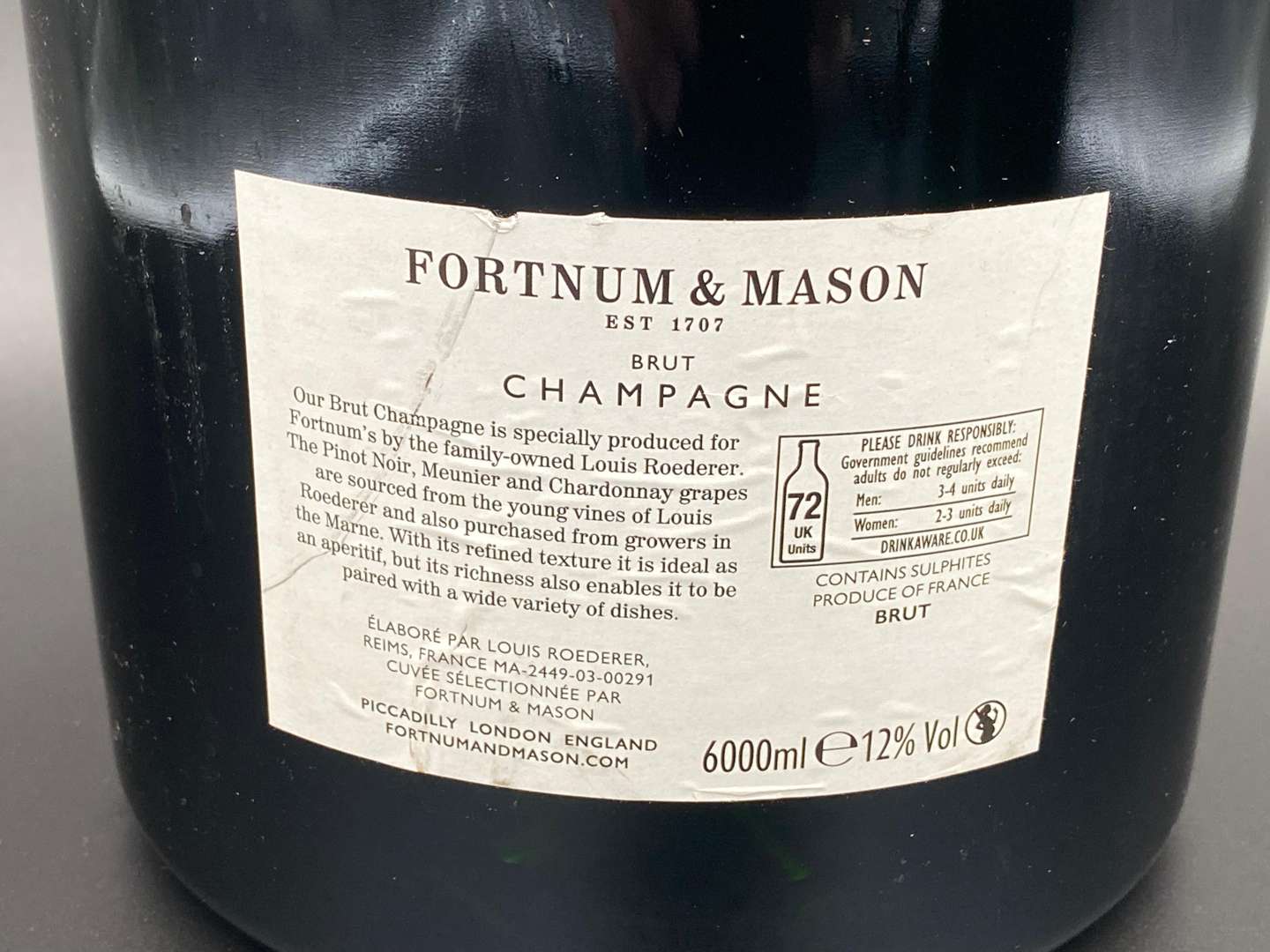 <p>'Prop' Fortnum & Mason Champagne Imperial (Methuselah)</p>