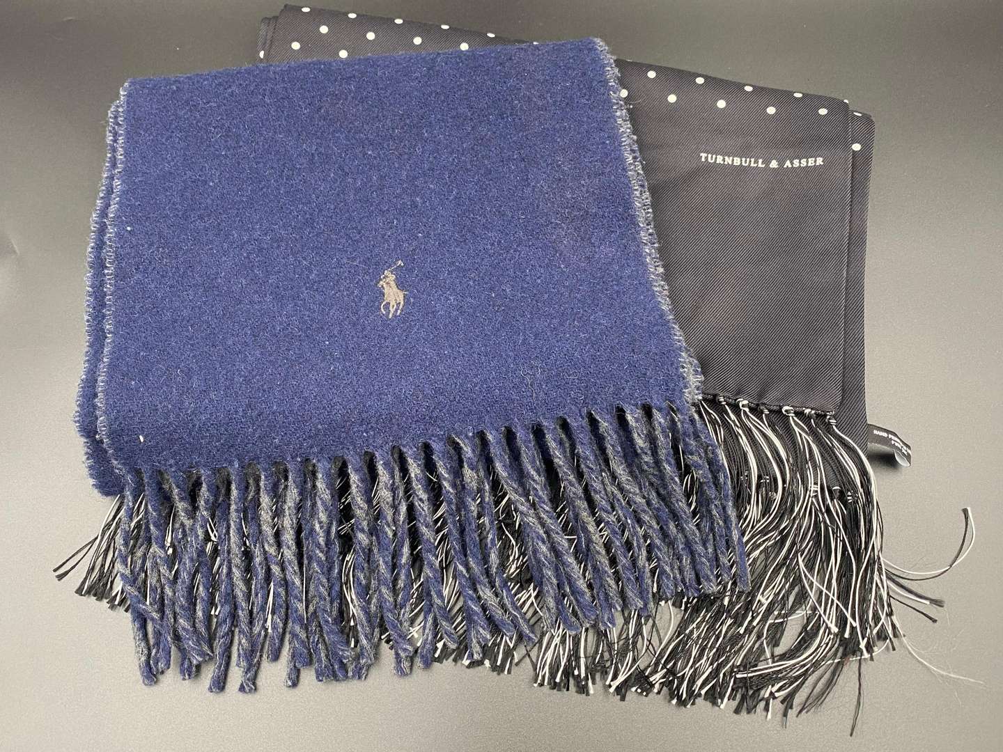 <p>2 scarves including, Turnbull & Asser & Ralph Lauren</p>