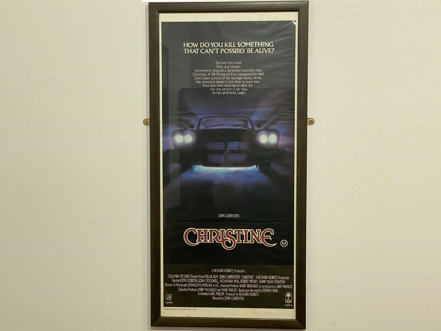 <p>John Carpenter's CHRISTINE (1983) framed film poster</p>