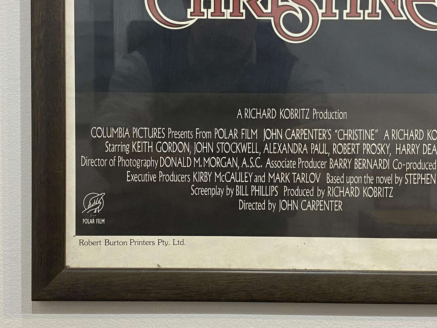 <p>John Carpenter's CHRISTINE (1983) framed film poster</p>