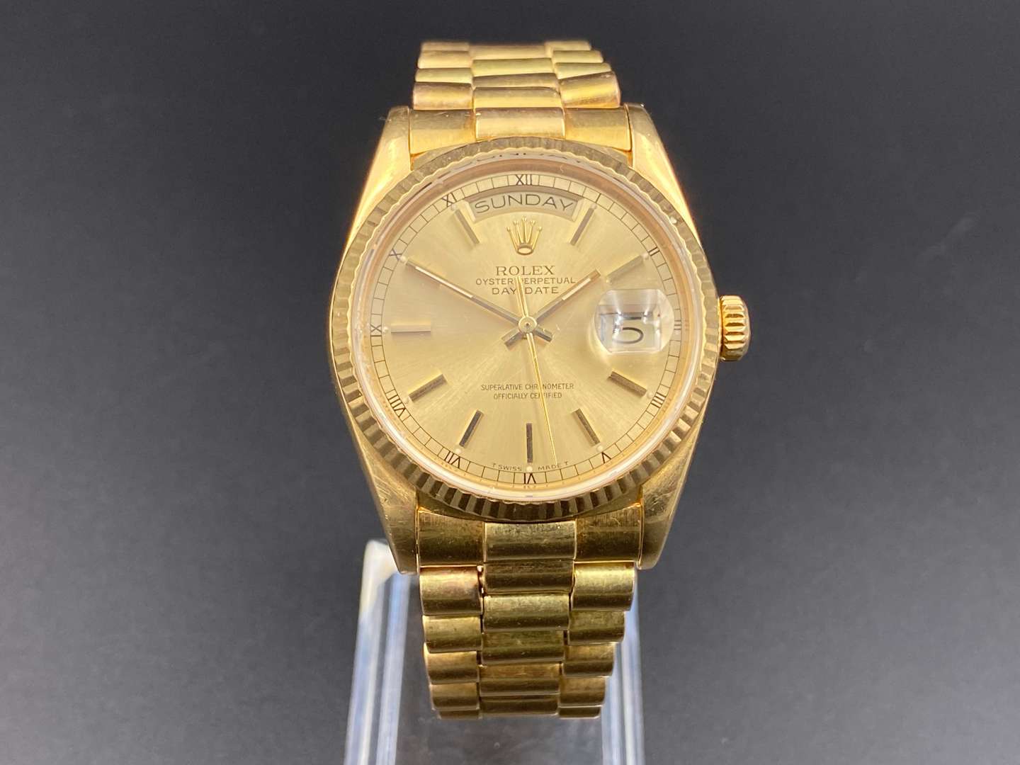 <p>ROLEX Day-Date 18ct gold wristwatch 1803 20440&nbsp;</p>