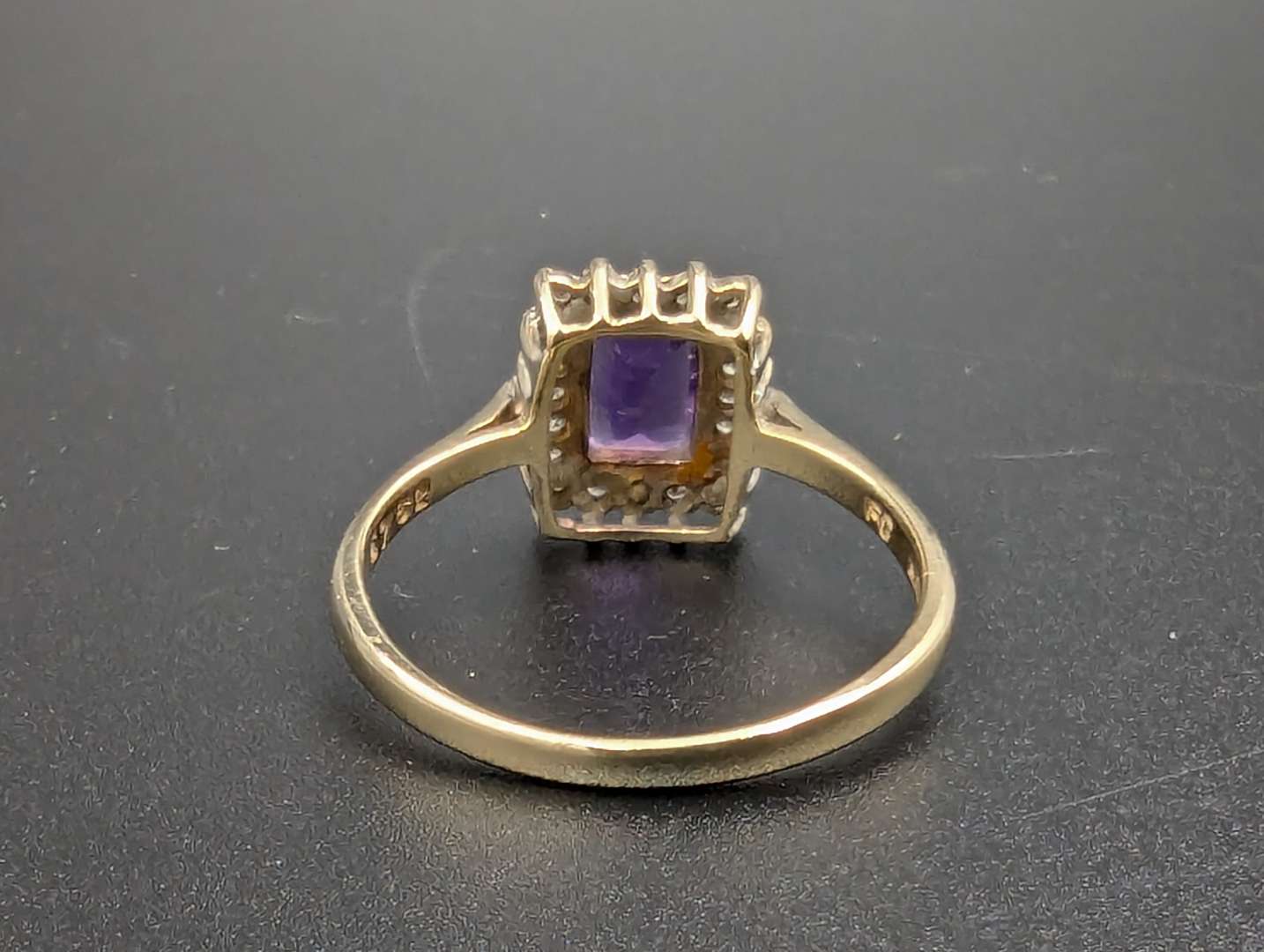 <p>Amethyst & Diamond 9ct gold ring</p>