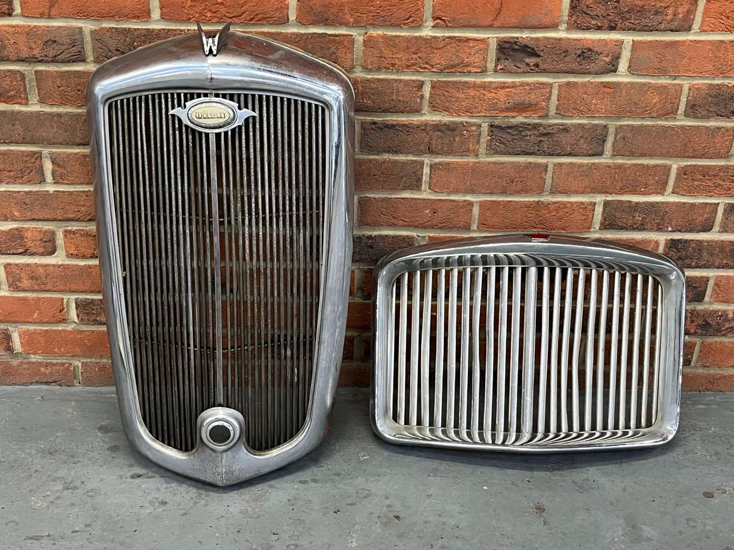 <p>Two Chrome Radiator Grilles From Princess and Wolseley &nbsp;</p>