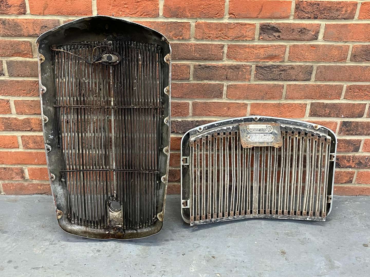 <p>Two Chrome Radiator Grilles From Princess and Wolseley &nbsp;</p>