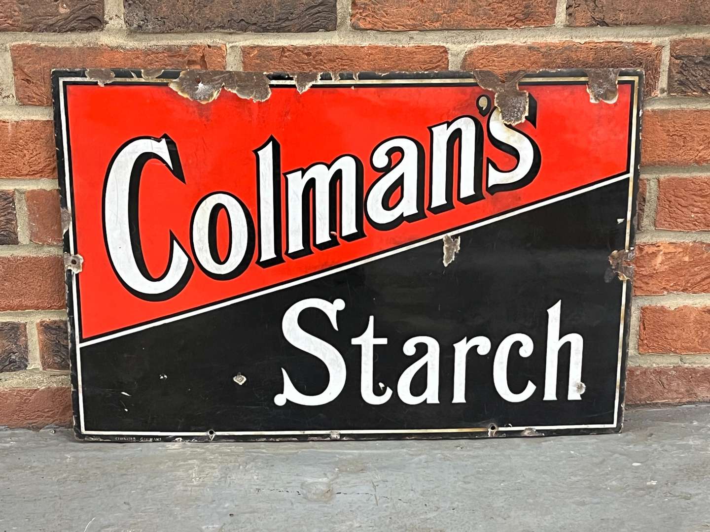 <p>Colmans Starch Enamel Sign</p>