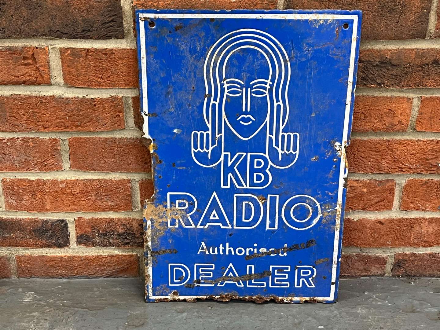 <p>KB Radio Authorised Dealer Enamel Sign</p>