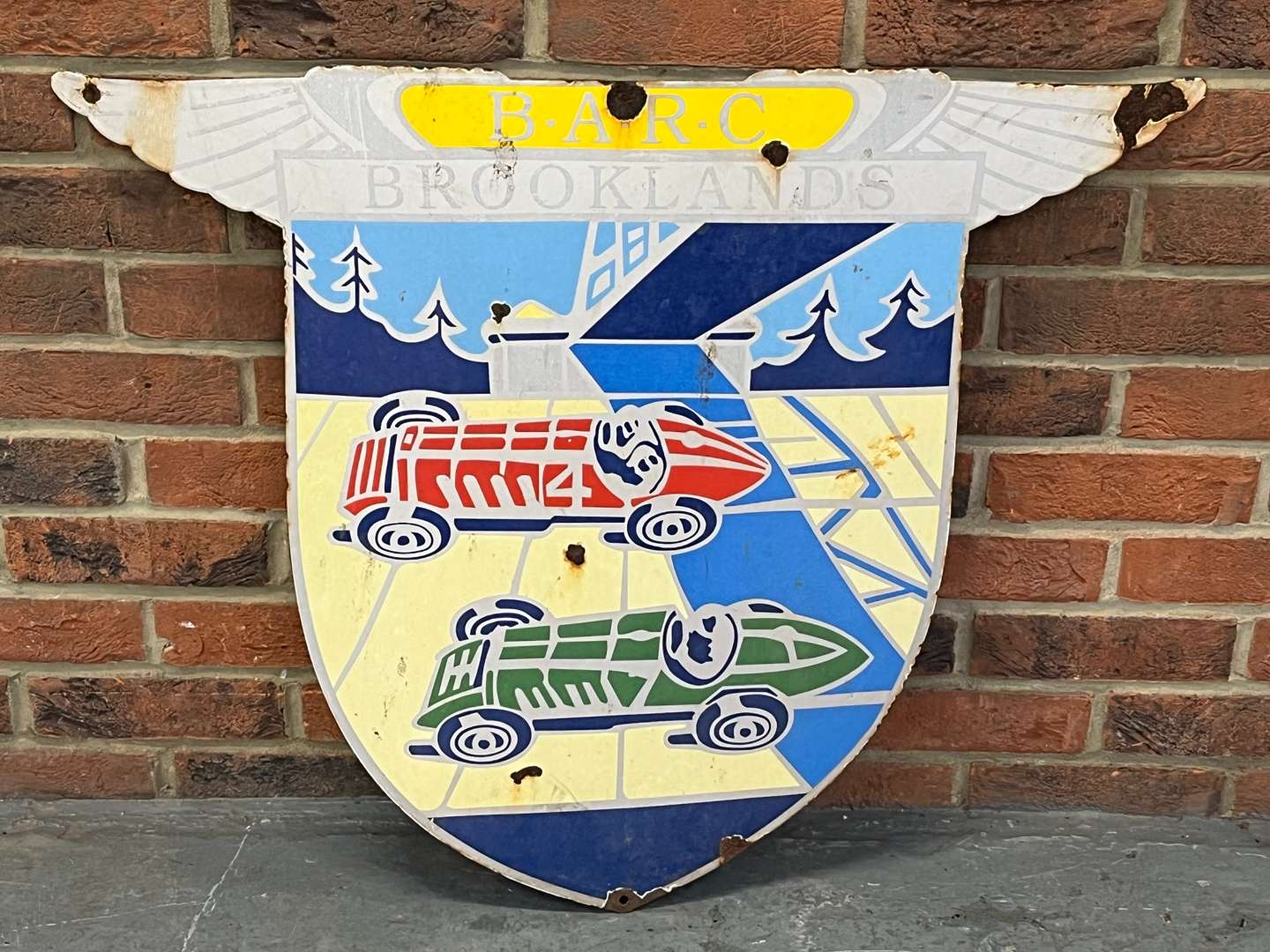 <p>BARC Brooklands Emblem Enamel Sign</p>