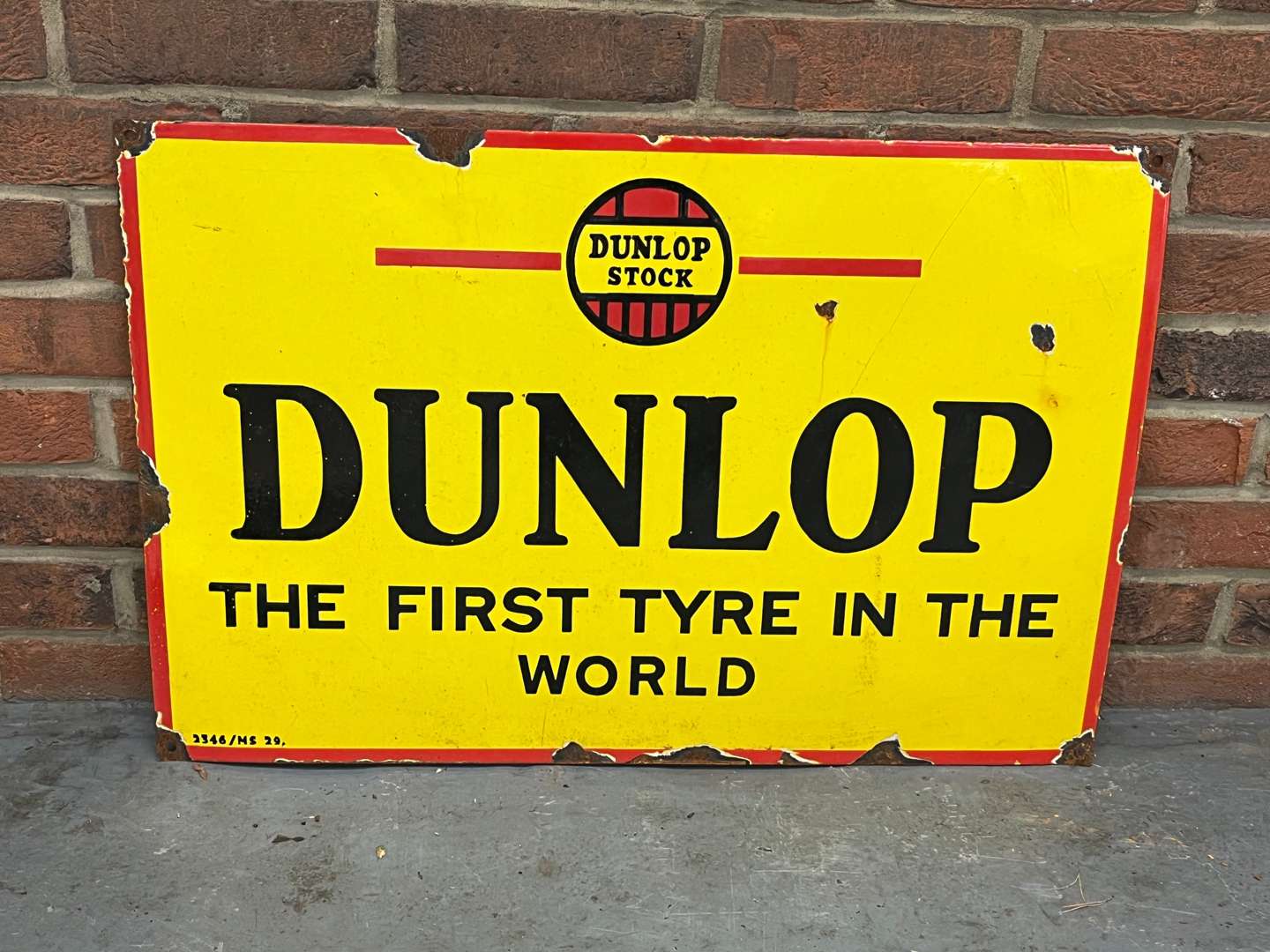 <p>Dunlop “The First Tyre in The World” Enamel Sign</p>