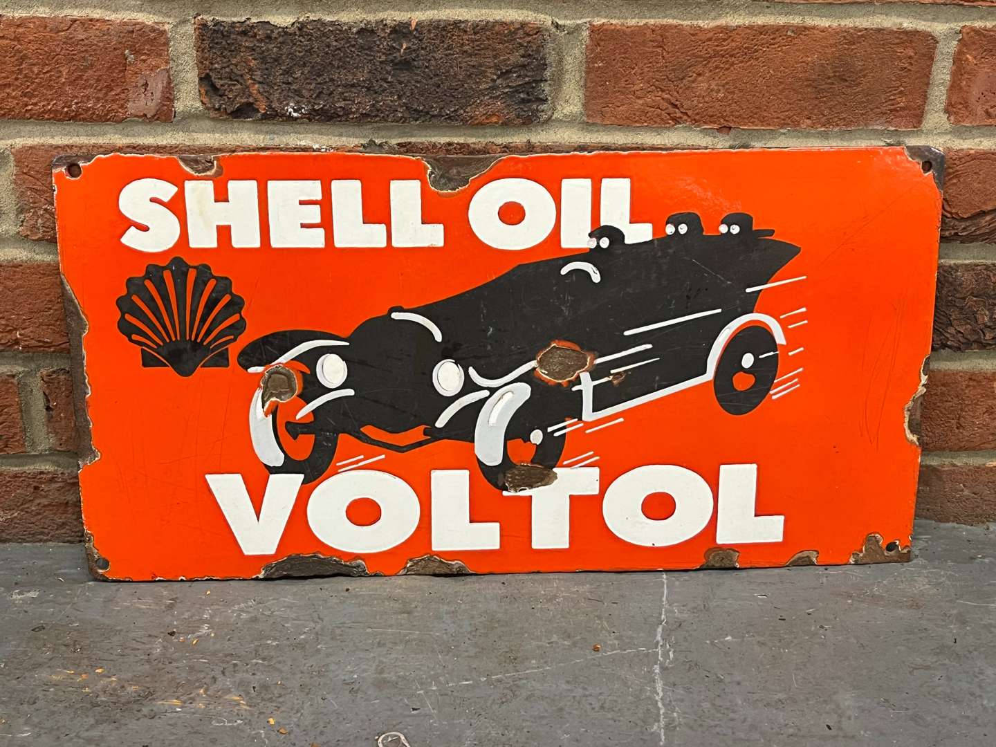 <p>Shell Oil Voltol Enamel Sign</p>