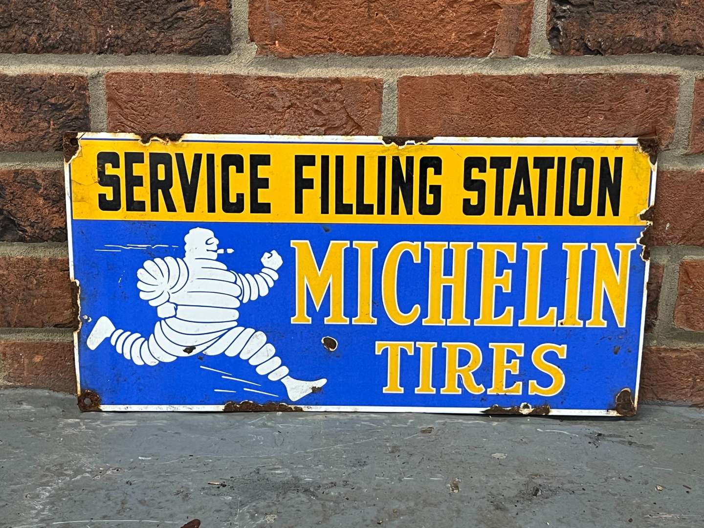 <p>Michelin Tire's Service Filling Station Enamel Sign</p>